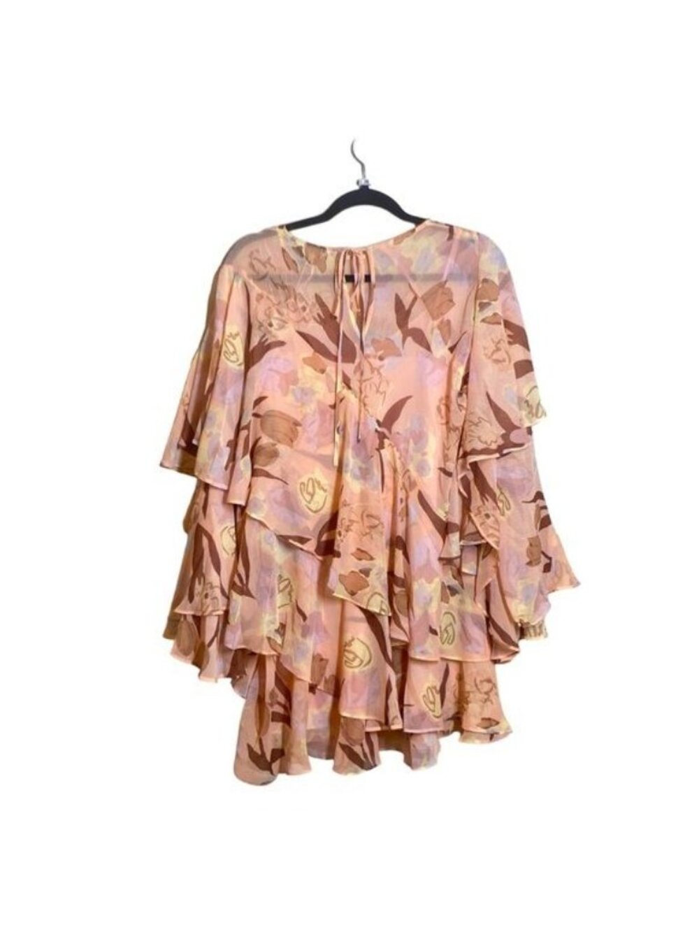 NWT TED BAKER LONDON Pegaia Bell Sleeve Mini Dress in Peach, size US 6 - Picture 8 of 14
